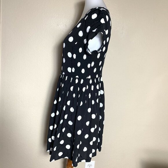 MINKPINK Black White Polka Dot Fit & Flare Dress - Picture 3 of 6